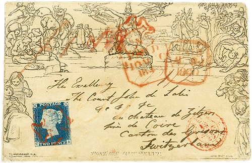 Mulready Brief von Irland in die Schweiz
